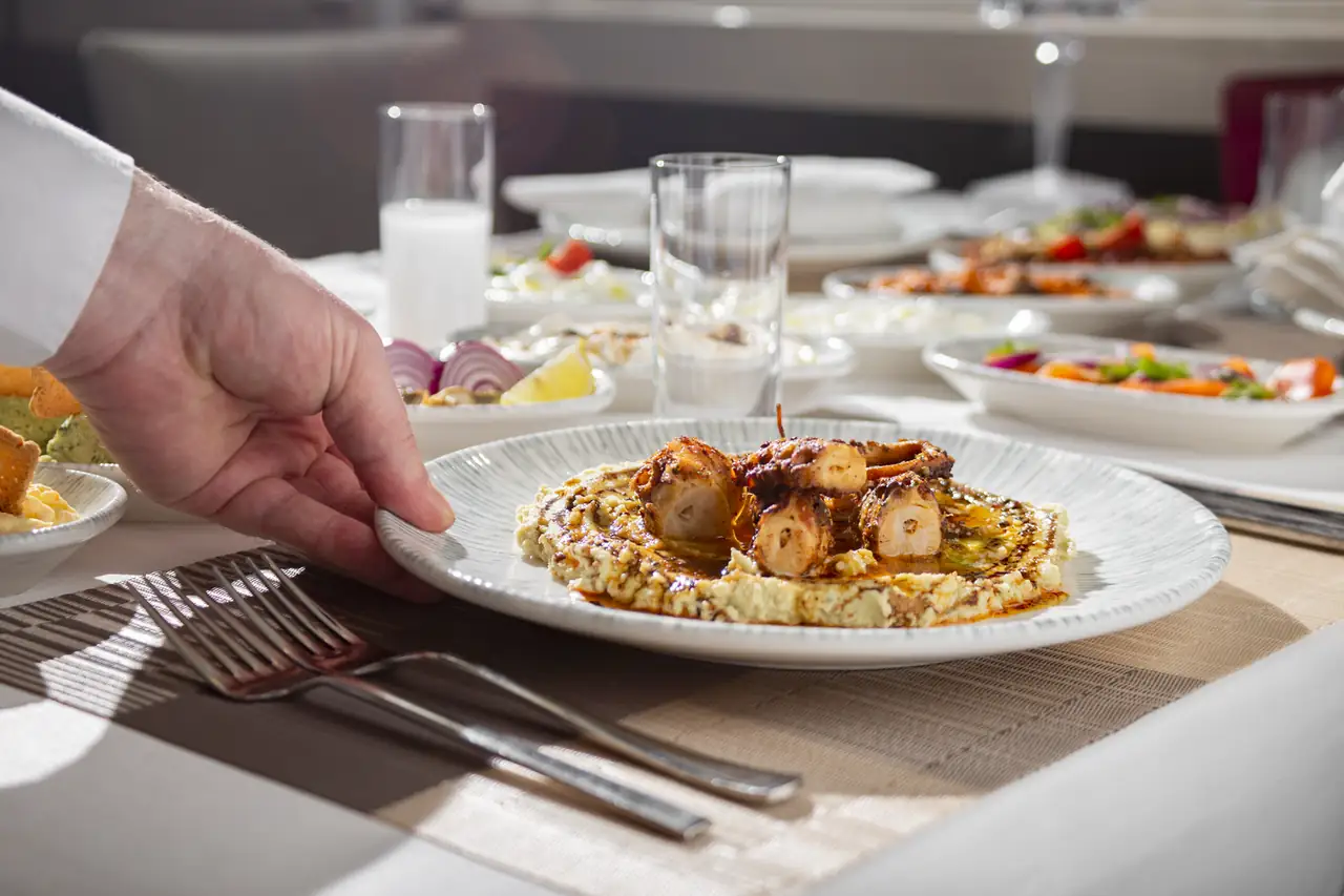 Chef preparing a gourmet dish